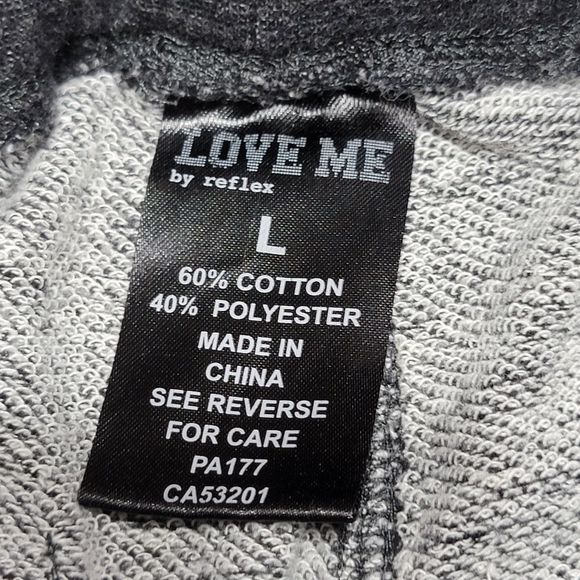 Love Me By Reflex Jogger Sweat Pants Black w/ Burgundy Stripe & Tie - Size Large - Picture 7 of 7